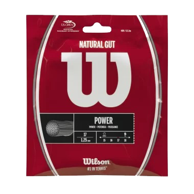 Wilson Natural Gut 17 tennis string pack – premium gut string offering elite feel, power, and comfort for professional-level performance.