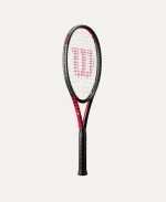 Wilson Clash 100L V3 Tennis Racket – lightweight black/red racket with 100 sq in head, designed for intermediate players seeking power and control.